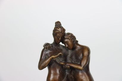 null Subject in bronze, modern edition, representing Love and Psyche after the work...
