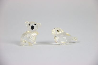 null SWAROVSKY. Subject in crystal in the shape of koala and a bird. Dimensions:...