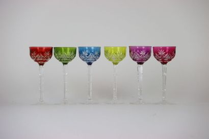 Set of 6 Bohemian crystal liqueur glasses...