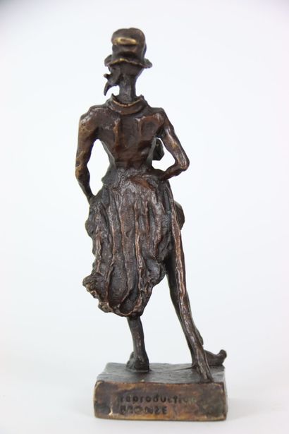 null Subject in bronze, modern edition representing Ratapoil after the work of Daumier...