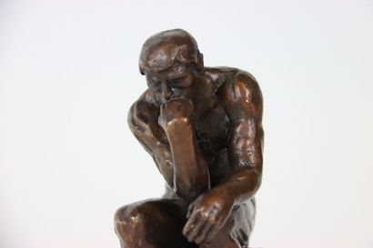 null Subject in bronze. Modern edition. Representation of the Thinker (after the...