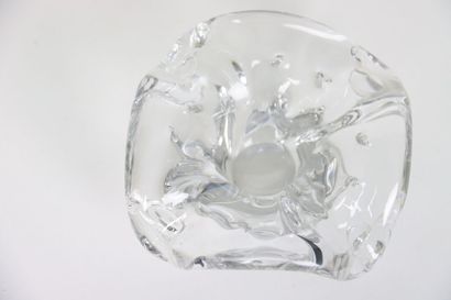 null Two pieces of Crystal reunited: a polylobed ashtray, and a large pocket (L:...