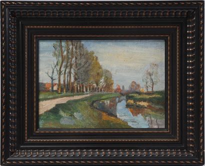 Armand Guillaumin Armand Guillaumin (1841-1927)
Landscape with bend in canal, board... Gazette Drouot