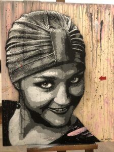 JEF AEROSOL (1957) 
Pink Bonnet 



2020



Spray paint and stencil on wood 



Signed...