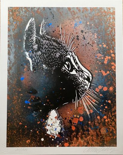 C215 (Christian Guemy) (1973-) "ChaCha
Digital print on paper 
Signed lower right,...