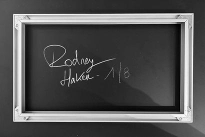 Rodney HAKER (né en 1971) "Cara Paint, 2023
Print on Plexiglas with aluminum support
Signed...