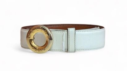 CELINE Belt, circa 1980
White leather, gilded metal 
85
Length: 98.5 cm
Width: 3...