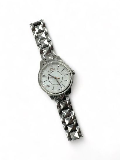 Christian DIOR Ladies' wristwatch VIII MONTAIGNE 
Steel case
White mother-of-pearl...