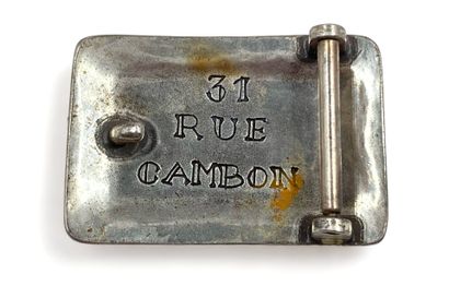Chanel par Karl LAGERFELD (1983 - 2019) CC "Rue CAMBON" belt buckle circa 1990
Silver-plated...
