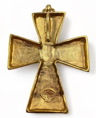 Yves SAINT LAURENT Rive Gauche Cross pendant, circa 1980
Gilded metal with hammered...