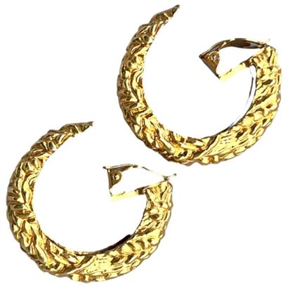DOMINIQUE AURIENTIS Paris Pair of Creole ear clips, circa 1980
Gilded metal with...