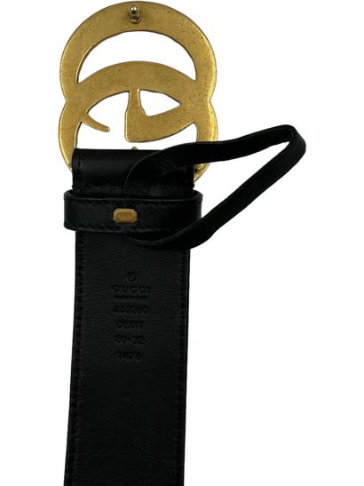 GUCCI Belt 
Black leather and pearls, gold metal 
Size 80-32
Length: 91.5 cm
Width:...