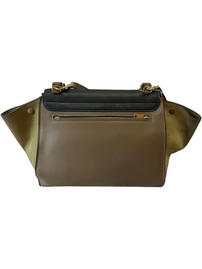CELINE par Phoebe PHILO (2008-2018) TRAPEZE bag, 2012
Black and taupe leather, green...