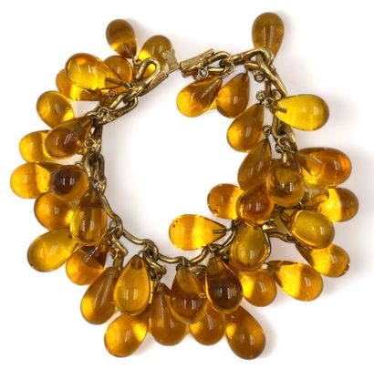 ANONYME Bracelet 
Gold-plated metal
Amber glass beads
Total length: 19 cm