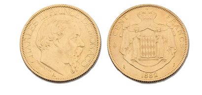 null MONACO 
CHARLES III 1856-1889 
100 Francs or, 1882 
FR.11 
TTB à Superbe
