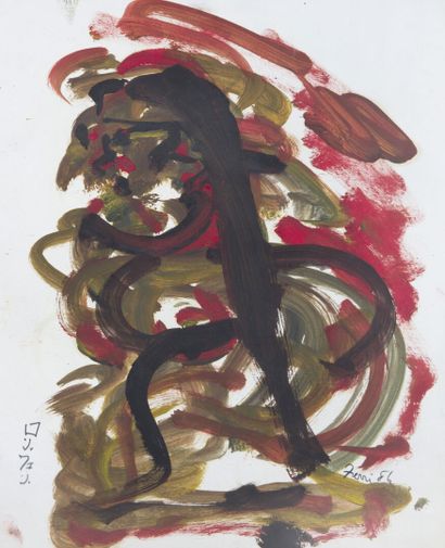 null Ron FERRI (1932-2019)
Set of three drawings:
Crouching Sumo, 1986
Gouache
Signed...