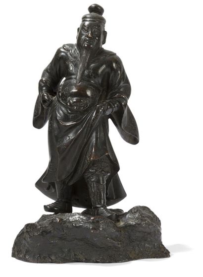 null Bronze sculpture representing Kwanyu, Japan, 19th century
The fierce face with...