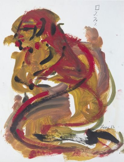 null Ron FERRI (1932-2019)
Set of three drawings:
Crouching Sumo, 1986
Gouache
Signed...