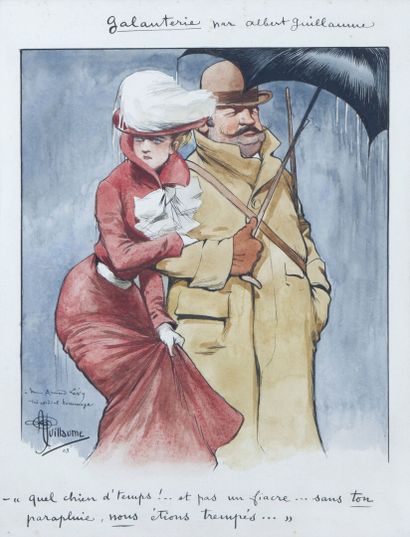 null Albert GUILLAUME (1873-1942)
La galanterie par Albert Guillaume, 1903 (couple...