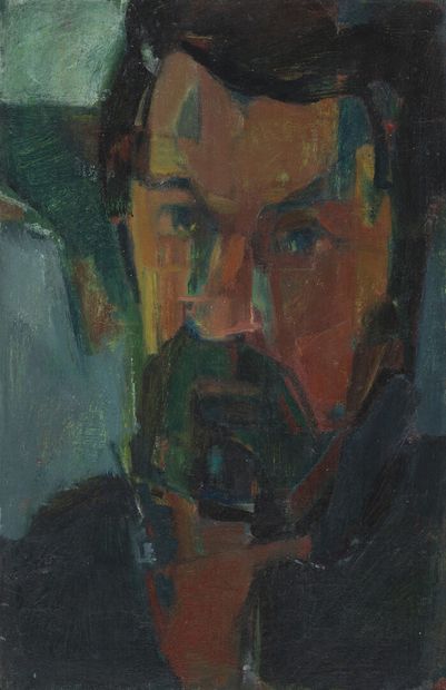 null Roger BAROTH (1926-2016) 
Self-portrait 
Oil on canvas
Signed and stamped on...