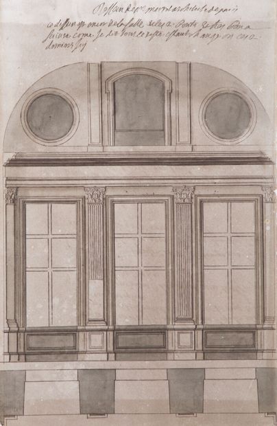 null Jean MAROT (Paris 1619 - 1679) 
Two architectural drawings around 1670, perhaps...