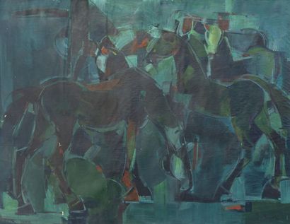 null Roger BAROTH (1926-2016)
The horses of the ices 
Oil on canvas 
Signed lower...