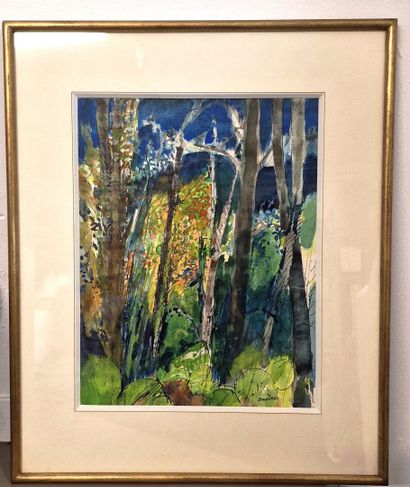 null Guy BARDONE (1927-2015)
Forêt
Technique mixte sur papier
Signée en bas à droite
30x23...