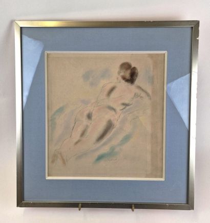 null André DIGNIMONT (1891-1965)
Femme nue allongée sur le ventre
Technique mixte...