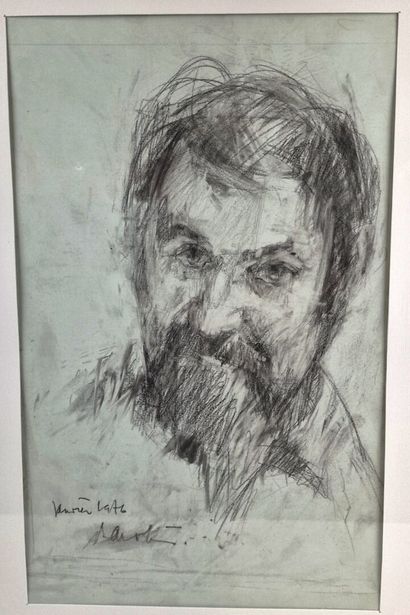 Roger BAROTH (1926-2016) 
Autoportrait, 1976
Fusain
Signé...