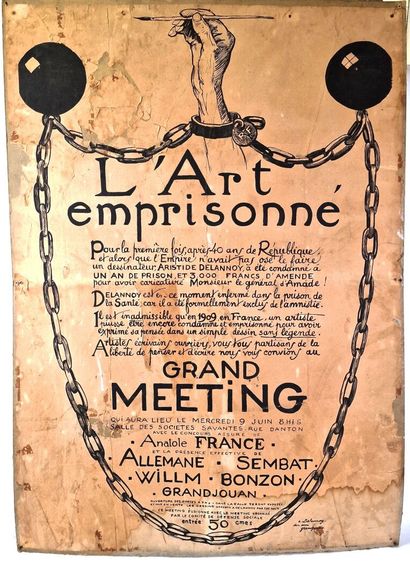 null Jules GRANJOUAN (1872-1968) 
L'Art emprisonné
Affiche pour le Grand Meeting...