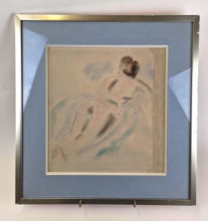 null André DIGNIMONT (1891-1965)
Femme nue allongée sur le ventre
Technique mixte...