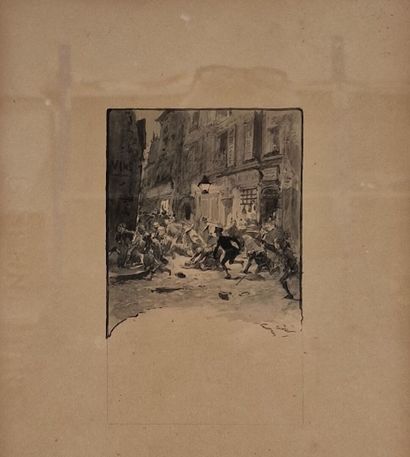 null Georges SCOTT (1873-1942)
Scene of a popular revolt
Black ink, ink wash and...