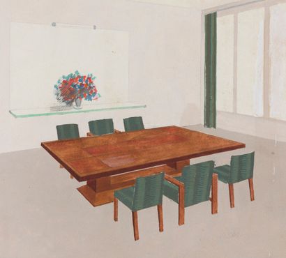 null DJO-BOURGEOIS (1898-1937) (GEORGES BOURGEOIS, DIT)
Original dining room project
Pencil...