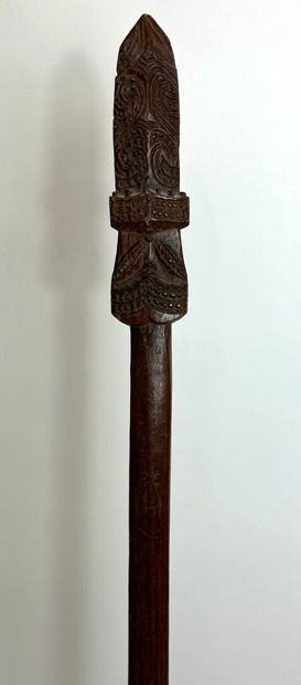 null NEW ZEALAND, Maori Island
Taiaha club stick
Carved wood
H. 115.5 cm
(slight...