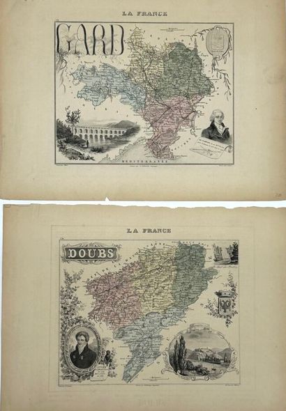 null A set of nineteen (19) newspapers, cards and prints: 
- REVUE PARISIENNE, caricatures...