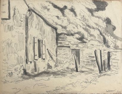 null Maximilien LUCE (1858-1941):

Farm wall
Graphite on paper with ink wash highlights
Signed...