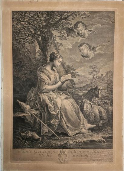 null Set of thirty-five (35) prints, including : 

- Representation of St. Genevieve,...