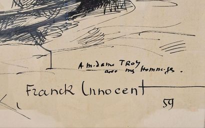 null Franck INNOCENT (1912-1983)
Still life with fruit bowl, 1959 
Black felt pen...