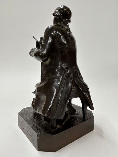 null Maurice DE GHEEST (19th-20th c.)
Mozart seated singing, 1888 Salon
Bronze with...