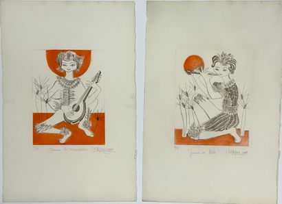 null A set of twelve (12) prints, including : 

- Emile GRAU-SALA (1911-1975), Le...