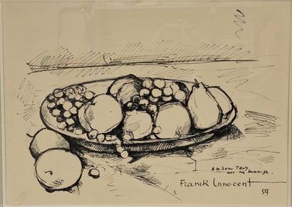 null Franck INNOCENT (1912-1983)
Still life with fruit bowl, 1959 
Black felt pen...