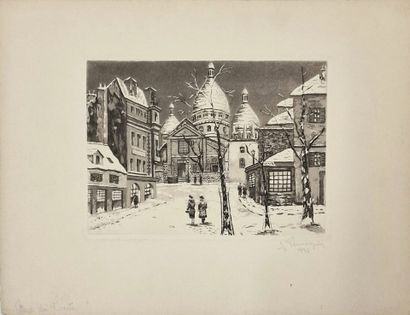 null Set of eight (8) 20th century prints, including:

- Lucien COUTAUD (1904-1977)...