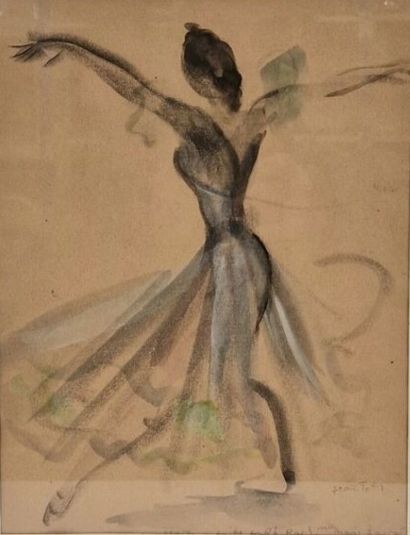 null Jean TOTH (1900-1967)
Set of three watercolors enhanced with gouache:
- Max...