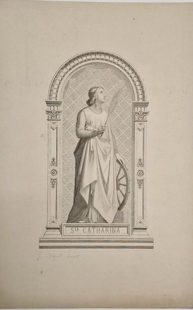 null Set of thirty-five (35) prints, including : 

- Representation of St. Genevieve,...
