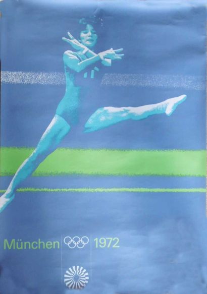 null J.O. Affiche originale "gymnastique "Jeux olympiques 1972 Munich. 120 x 84 cm...