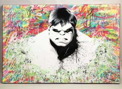 null VINCENT BARDOU (né en 1989). Hulk. Technique mixte sur toile. Signé et daté...