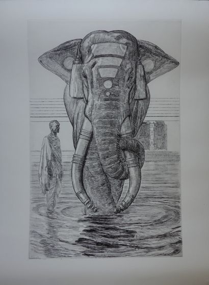 Paul JOUVE Paul JOUVE (1878 - 1973)
Elephants du temple de Siva

Gravure à l'eau-forte
Signée... Gazette Drouot