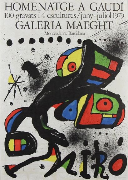 Joan Miró - Homenatge a Gaudi - Affiche lithographique Joan Miró - Homenatge a Gaudi... Gazette Drouot