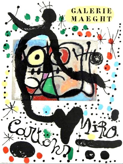 Joan Miró - Cartons - affiche lithographique d’exposition originale, 1965 Joan Miró... Gazette Drouot