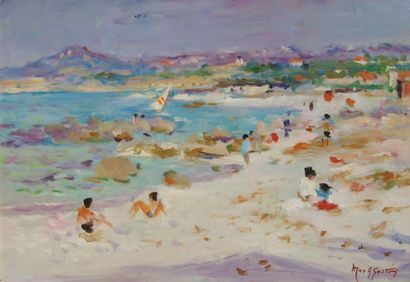 null Max Agostini (1917-1997) : "La plage" HST (38x55) SBD
